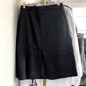 Target front slit leather midi skirt